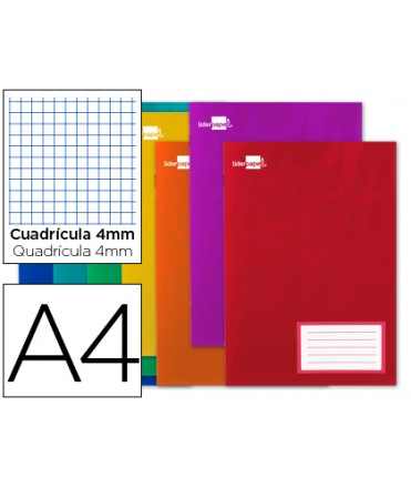 Libreta liderpapel smart a4 32 hojas 60g/m2 cuadro 4mm con margen