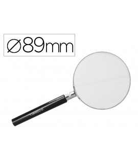 Magnifier q-connect glass metal rim with black plastic handle 90 mm