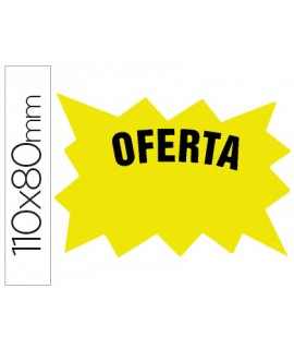 Cartel cartulina etiqueta marcaprecios amarillo fluorescente 110x80 mm bolsa de 50 etiquetas
