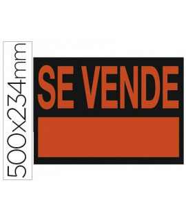 Cartel plastico archivo 2000 ""se vende"" rojo fluorescente 500x234 mm