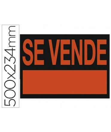 Cartel plastico archivo 2000 ""se vende"" rojo fluorescente 500x234 mm