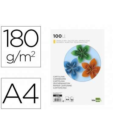Cardboard liderpapel a4 180g/m2 gold pack of 100 sheets