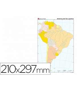Mapa Mute Color DIN A4 South America Politico