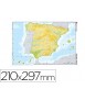Mapa mudo color din a4 españa fisico
