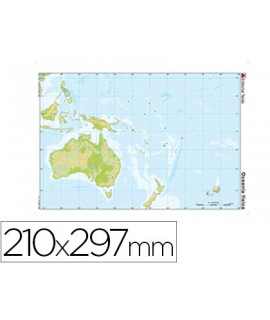 Mapa Color Mute DIN A4 Oceania Physical