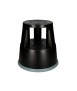 Taburete q-connect ruedas retractiles tres ruedas dos niveles color negro