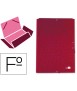 Carpeta liderpapel gomas folio 3 solapas carton forrado roja