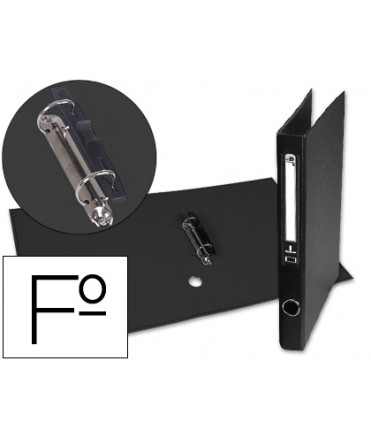 Folder of 2 rings 25mm mixed as liderpapel sheet lined papercoat with eyelet and card holder black color