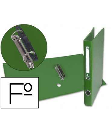Folder of 2 rings 25mm mixed as liderpapel papercoat lined sheet with eyelet and green card holder