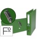 Carpeta de 2 anillas 40mm mixt as liderpapel folio forrado papercoat con ollao y tarjetero compresor plastico verde
