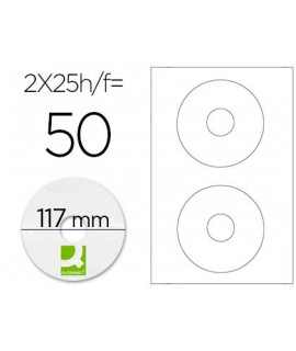 Etiqueta adhesiva q-connect kf01579 -tamaño cd-rom -fotocopiadora -laser -ink-jet-caja con 25 h/50 etiquetas