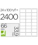 Adhesive Label q-connect KF10639 Size 66x33.9mm Ink-Jet Laser Copier Box with 100 DIN A4 Sheets