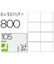 Etiqueta adhesiva q-connect kf10659 tamaño 105x74 mm fotocopiadora laser ink-jet caja con 100 hojas din a4