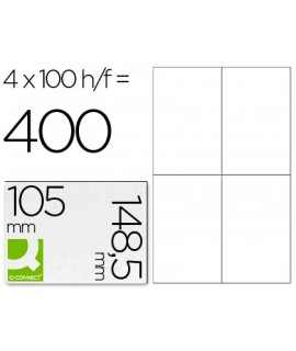Adhesive Label q-connect KF10660 Size 105x148.5mm Ink-Jet Laser Copier Box with 100 Din A4 Sheets