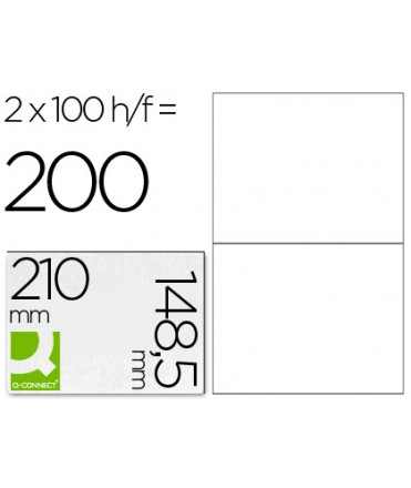 Adhesive Label q-connect KF10662 Size 210x148.5mm Ink-Jet Laser Copier Box with 100 Din A4 Sheets