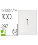 Etiqueta adhesiva q-connect kf10664 tamaño 210x297 mm fotocopiadora laser ink-jet caja con 100 hojas din a4