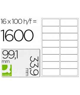 Adhesive Label q-connect KF01584 Size 99.1x33.9mm Ink-Jet Laser Copier Box with 100 Din A4 Sheets