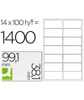 Etiqueta adhesiva q-connect kf01585 tamaño 99,1x38,1 mm fotocopiadora laser ink-jet caja con 100 hojas din a4