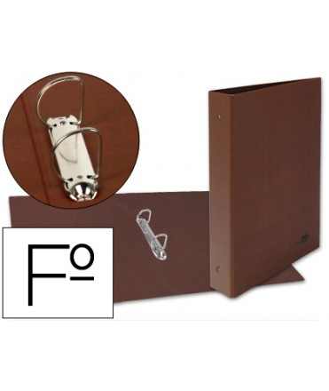 Carpeta de 2 anillas 25mm mixtas liderpapel folio carton cuero forrado compresor plastico