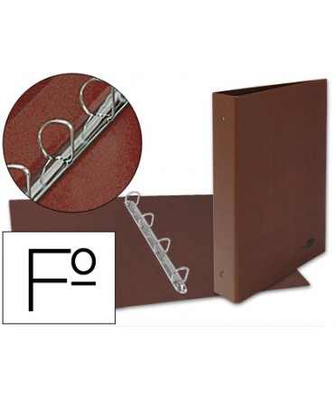 Folder of 4 rings 40mm mixed liderpapel sheet cardboard leather lined plastic compressor