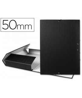 Carpeta proyectos liderpapel folio lomo 50mm carton forrado negra