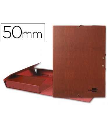 Carpeta proyectos liderpapel folio lomo 50mm carton forradocuero