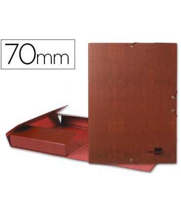 Carpeta proyectos liderpapel folio lomo 70mm carton forrado cuero