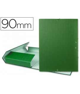 Carpeta proyectos liderpapel folio lomo 90mm carton forrado verde
