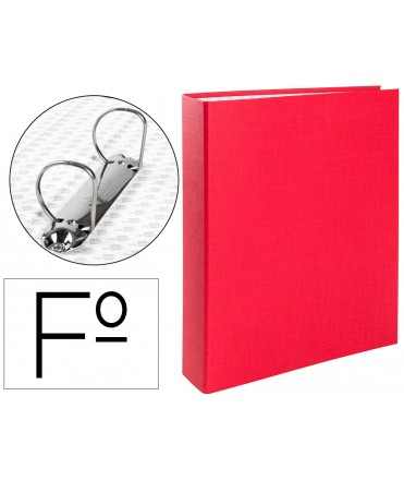 Carpeta de 2 anillas 40mm mixtas liderpapel folio carton forrado paper coat plastico color rojo