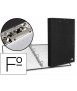 Carpeta de 4 anillas 25mm redondas liderpapel folio carton forrado paper coat negra con miniclip y solapas