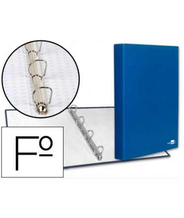Carpeta de 4 anillas 25mm mixtas liderpapel folio carton forrado paper coat azul