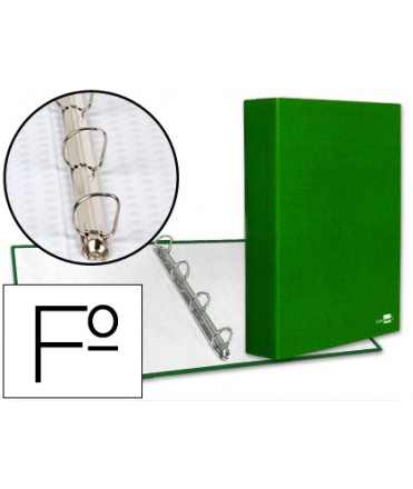 Carpeta de 4 anillas 40mm mixtas liderpapel folio carton forrado paper coat verde