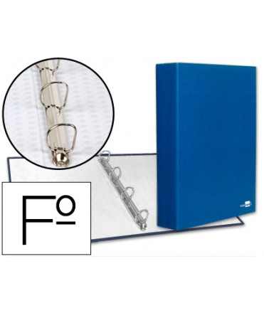 Carpeta de 4 anillas 40mm mixtas liderpapel folio carton forrado paper coat azul