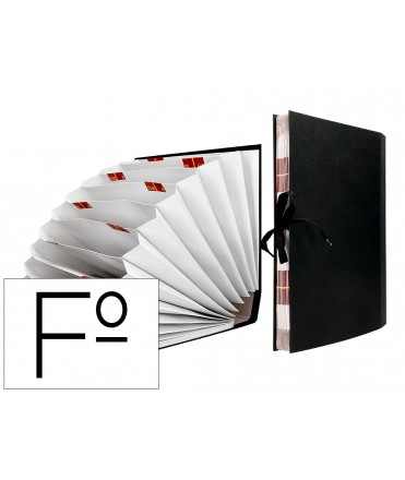 Bellows folder liderpapel black lined cardboard