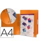 Carpeta liderpapel 4 anillas 25 mm mixtas 43431 polipropileno din a4 naranja serie frosty