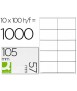 Adhesive Label q-connect KF10658 Size 105x57mm Ink-Jet Laser Copier Box with 100 DIN A4 Sheets