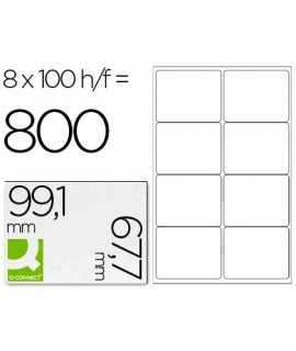 Adhesive Label q-connect KF01588 Size 99.1x67.7mm Ink-Jet Laser Copier Box with 100 DIN A4 Sheets