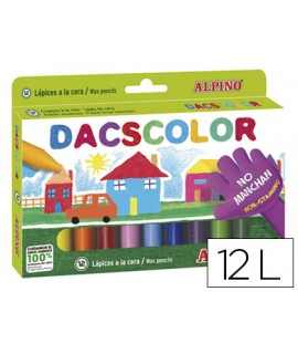 Lapices cera dacscolor caja de 12 unidades colores surtidos