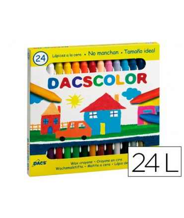 Lapices cera dacscolor caja de 24 colores