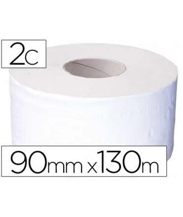 Papel higienico jumbo 2 capas celulosa pura rollo de 91 m para dispensador 925