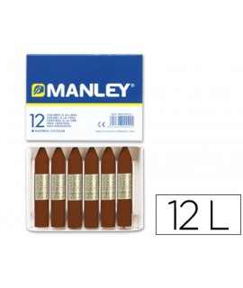 Lapices cera manley unicolor pardo n.29 caja de 12 unidades