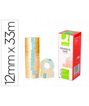 Cinta adhesiva q-connect transparente 33 m x 12 mm