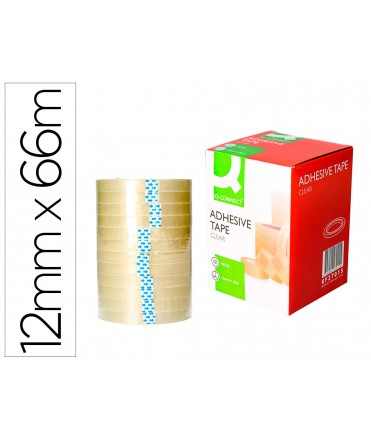 Cinta adhesiva q-connect transparente 66 m x 12 mm