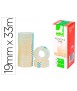 Cinta adhesiva q-connect transparente 33 mt x 19 mm