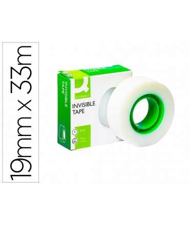 Cinta adhesiva q-connect invisible 33 mt x 19 mm