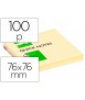 Bloc de notas adhesivas quita y pon q-connect 76x76 mm con 100 hojas