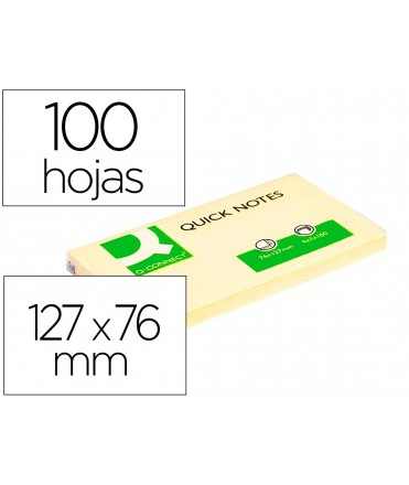 Bloc de notas adhesivas quita y pon q-connect 76x127 mm con 100 hojas