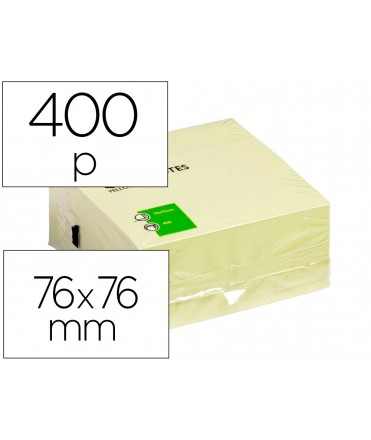 Removable & Put Sticky Notepad q-connect 76x76 mm fsc yellow with 400 sheets
