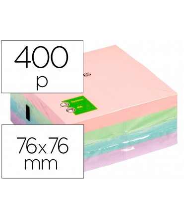 Remove & Put Sticky Notepad q-connect 76x76 mm Pastel with 400 Sheets