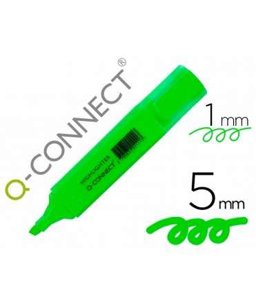 Rotulador q-connect fluorescente verde punta biselada